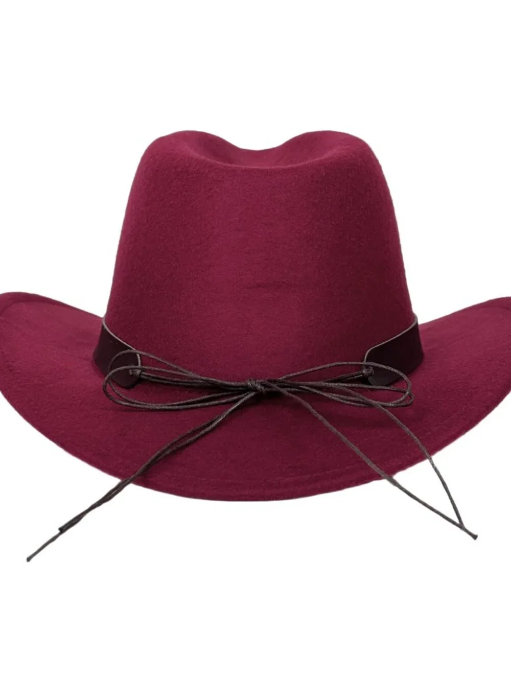 Maroon Red Western Cowboy Hat Wide Brim Ranch Rodeo Cowgirl Festival Boho Hat